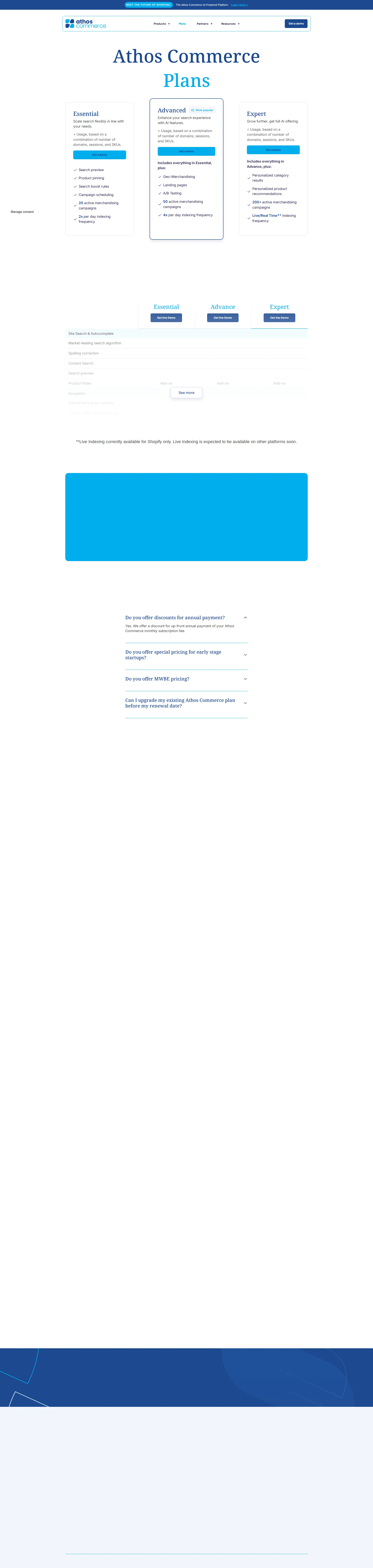 Searchspring pricing page screenshot
