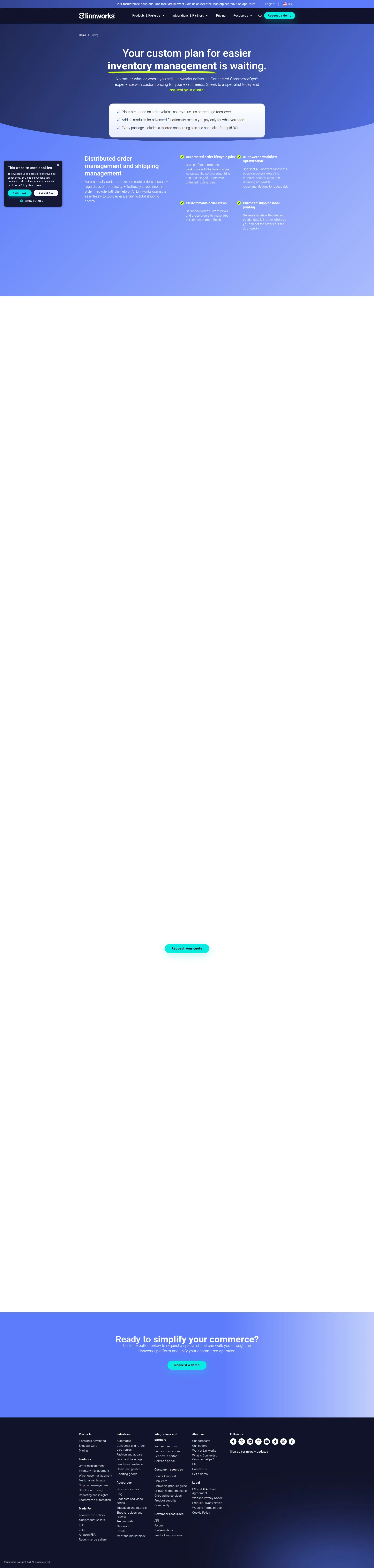 SkuVault pricing page screenshot