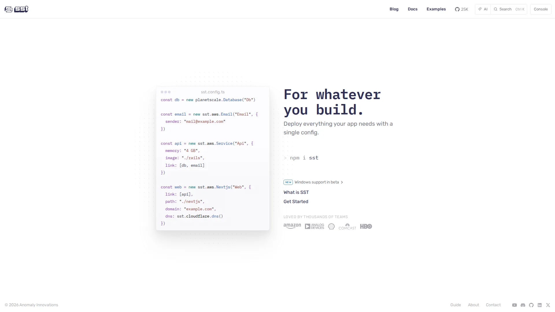 SST pricing page screenshot