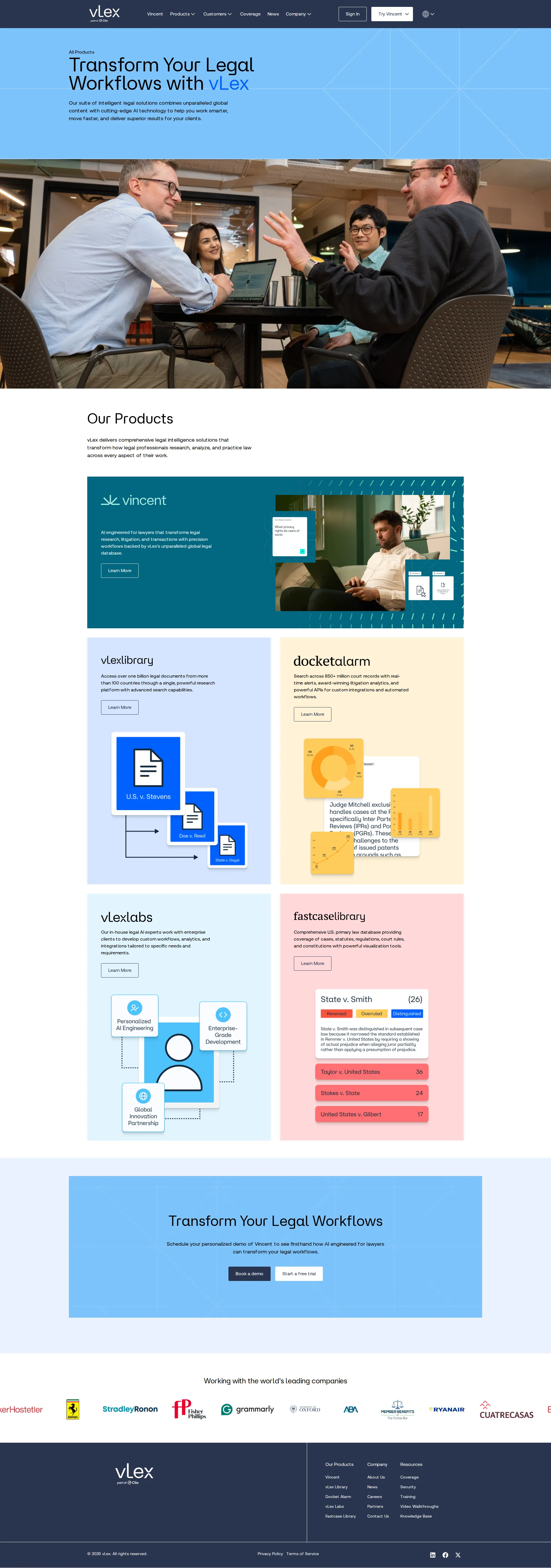 vLex AI pricing page screenshot