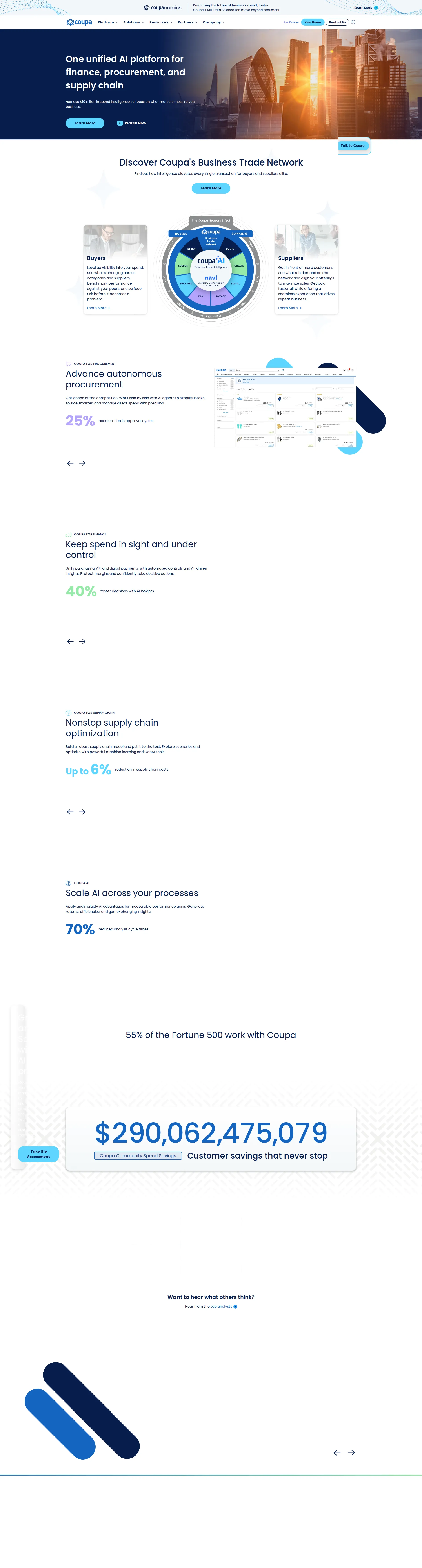 Coupa pricing page screenshot