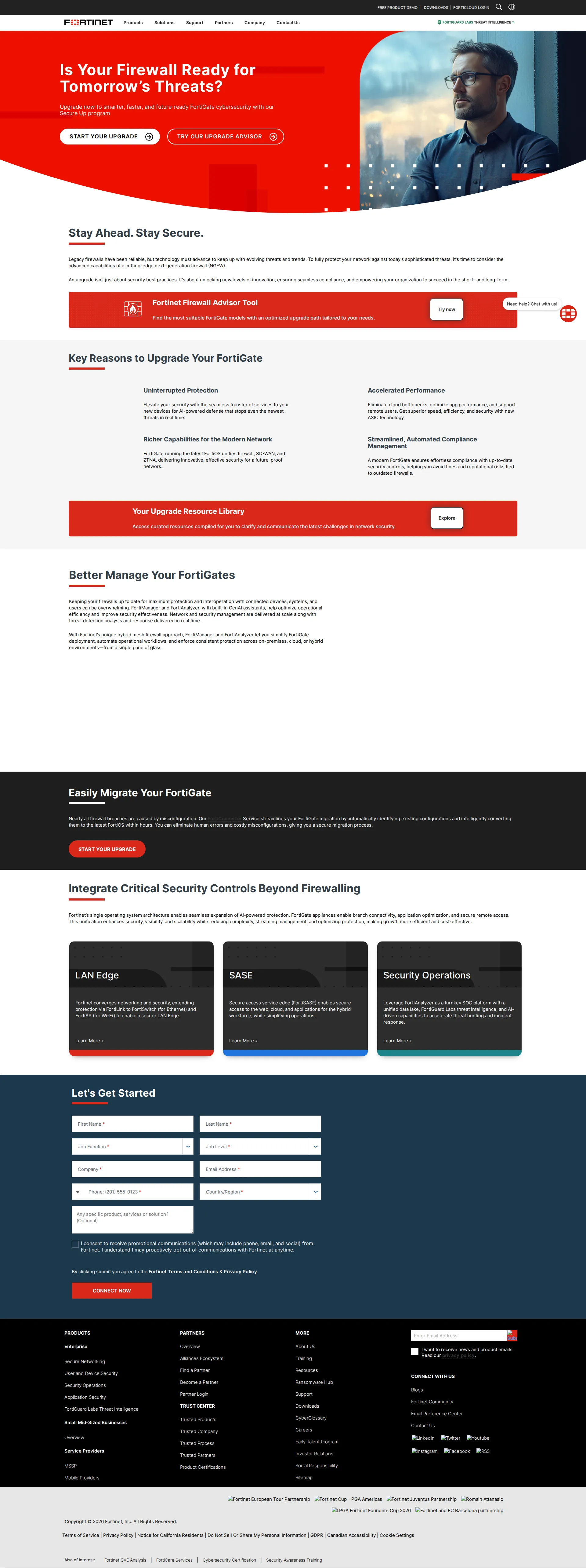 Fortinet FortiGate pricing page screenshot