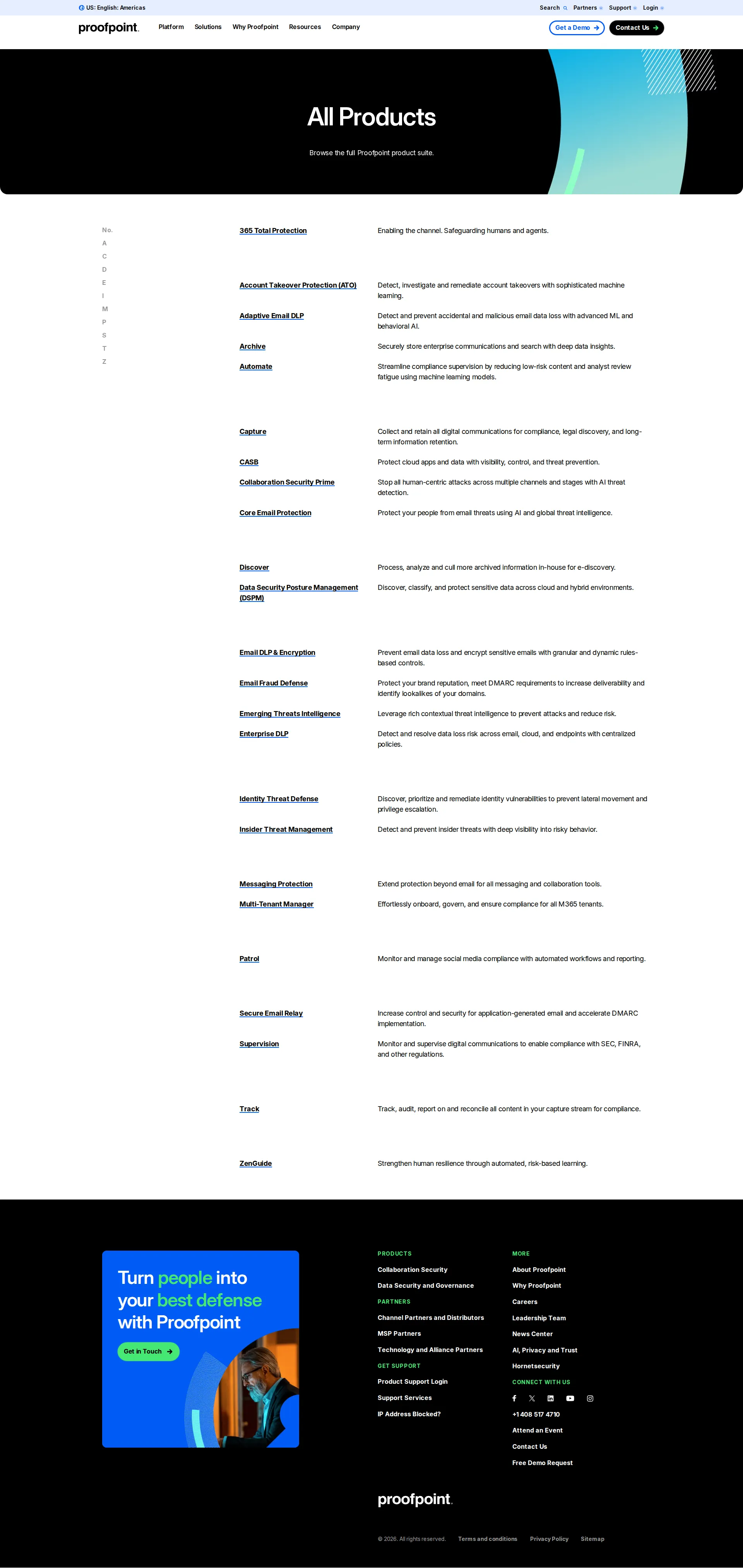 Proofpoint Security pricing page screenshot
