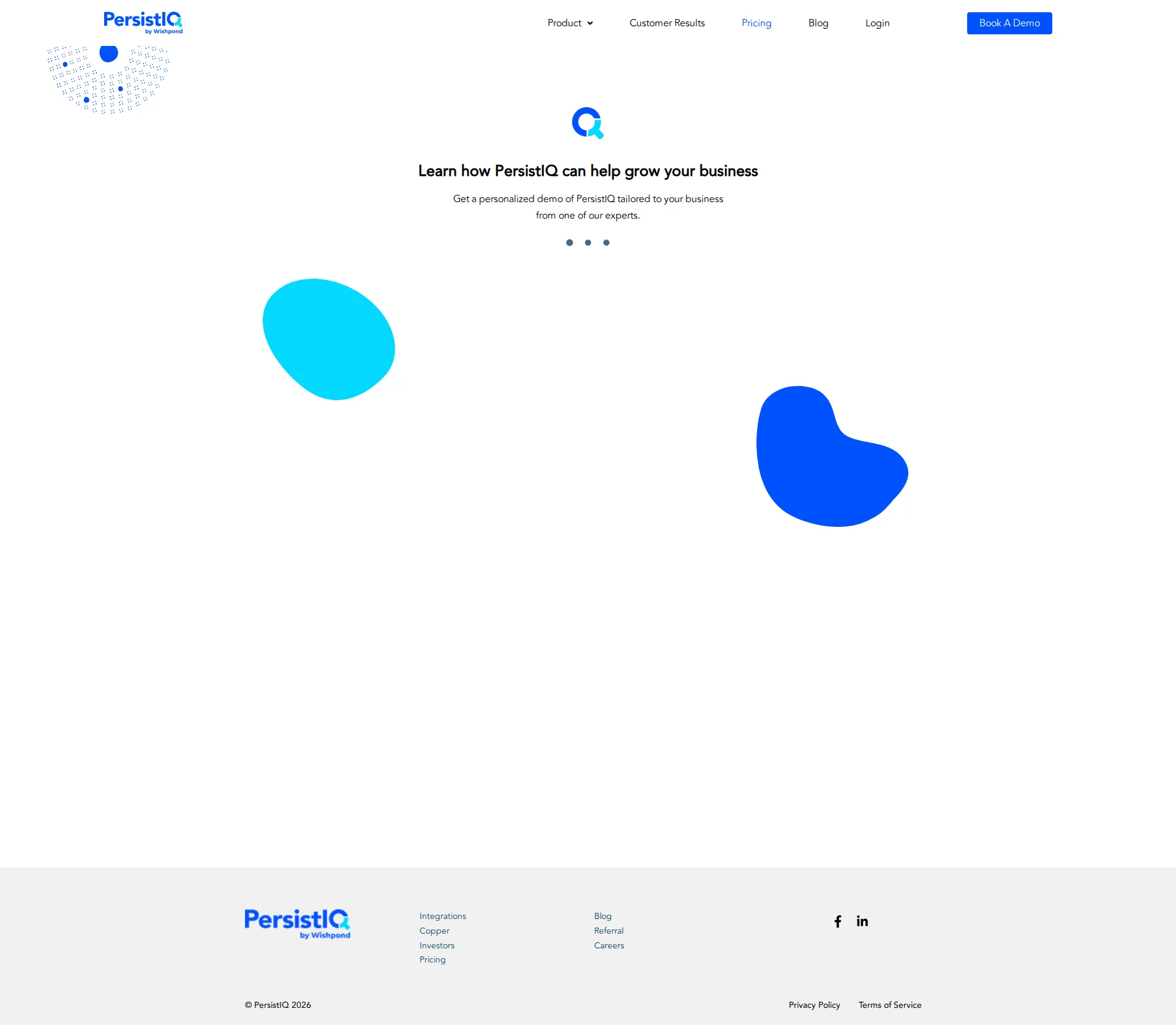 PersistIQ pricing page screenshot