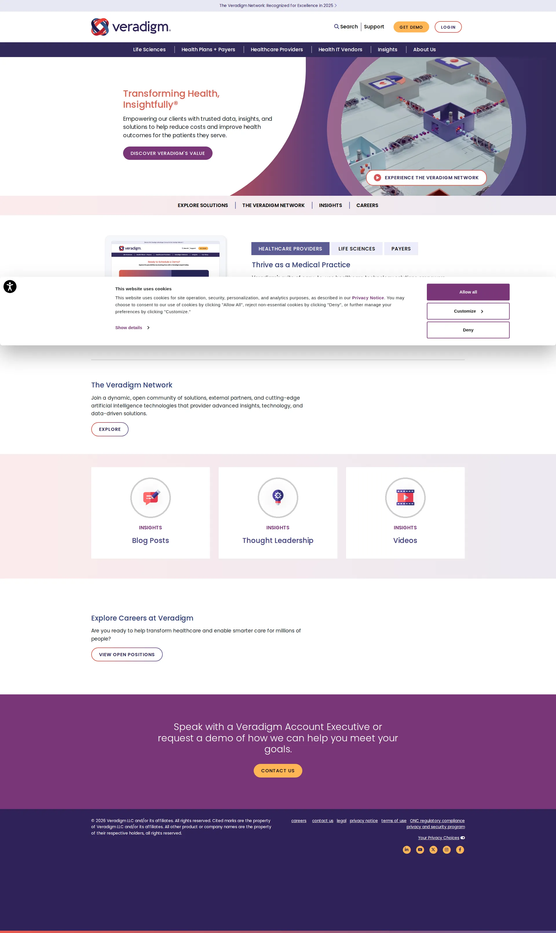 Veradigm pricing page screenshot