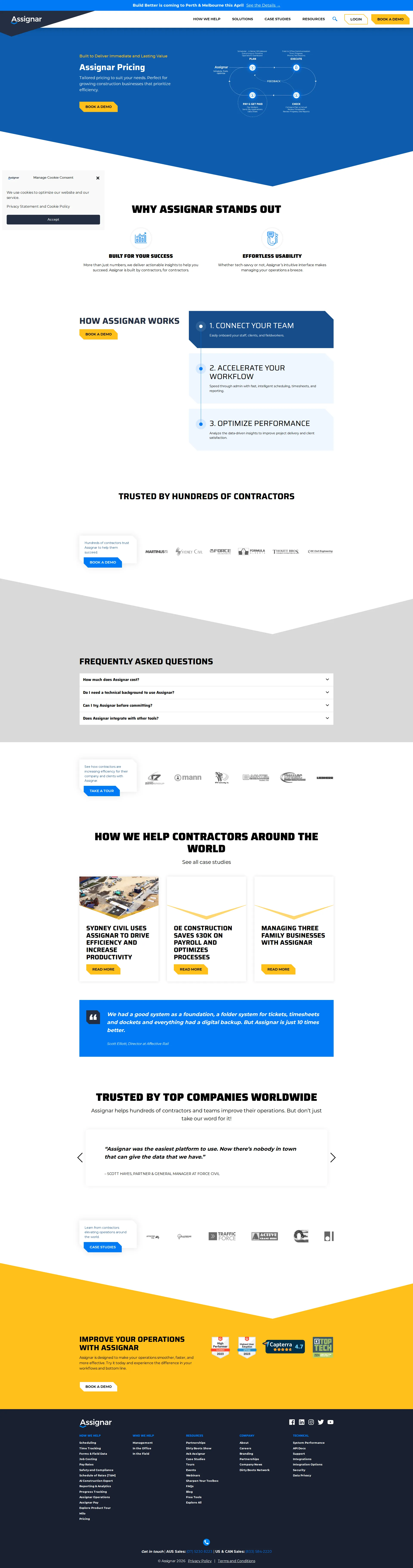 Assignar pricing page screenshot