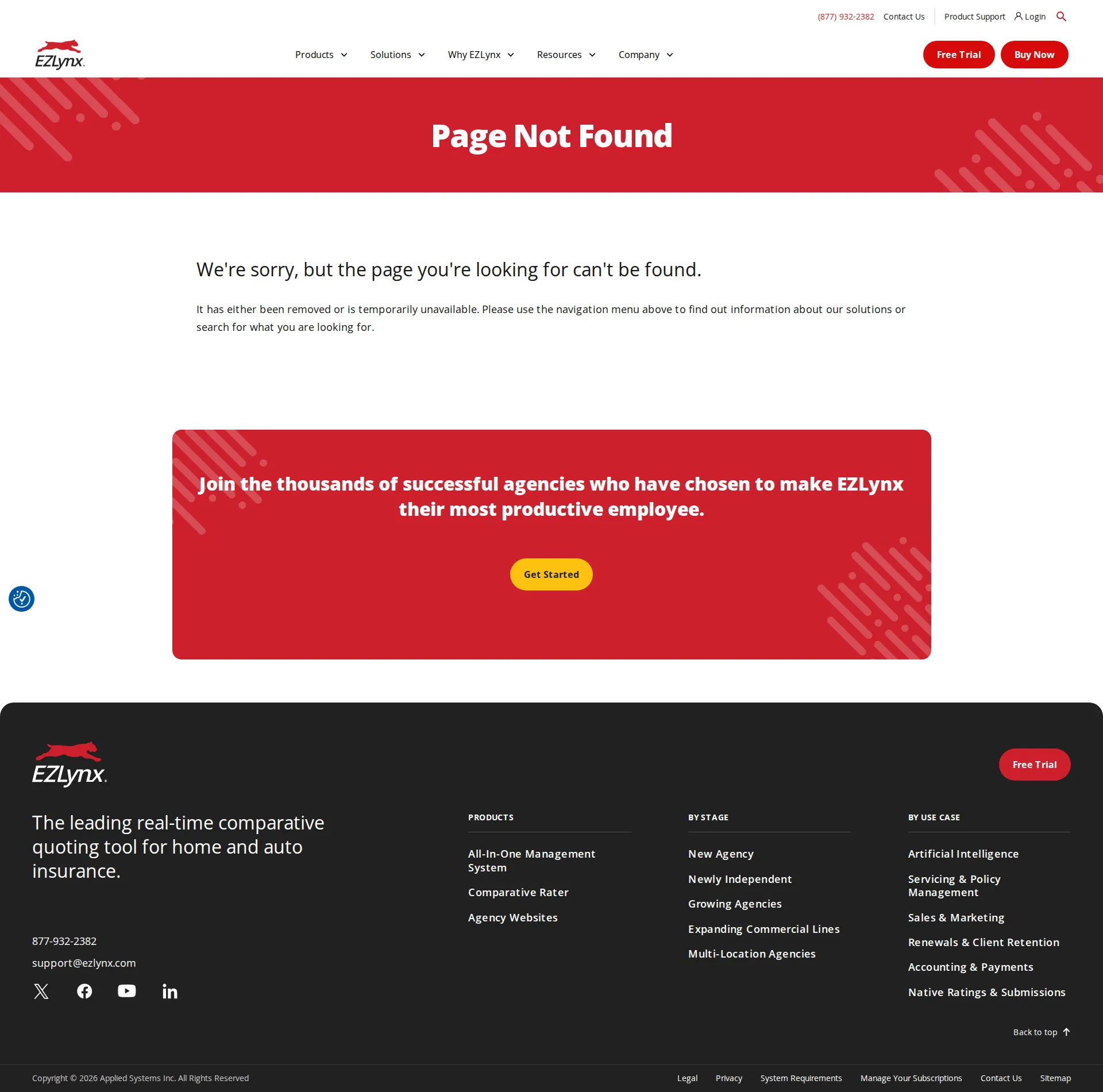 EZLynx pricing page screenshot