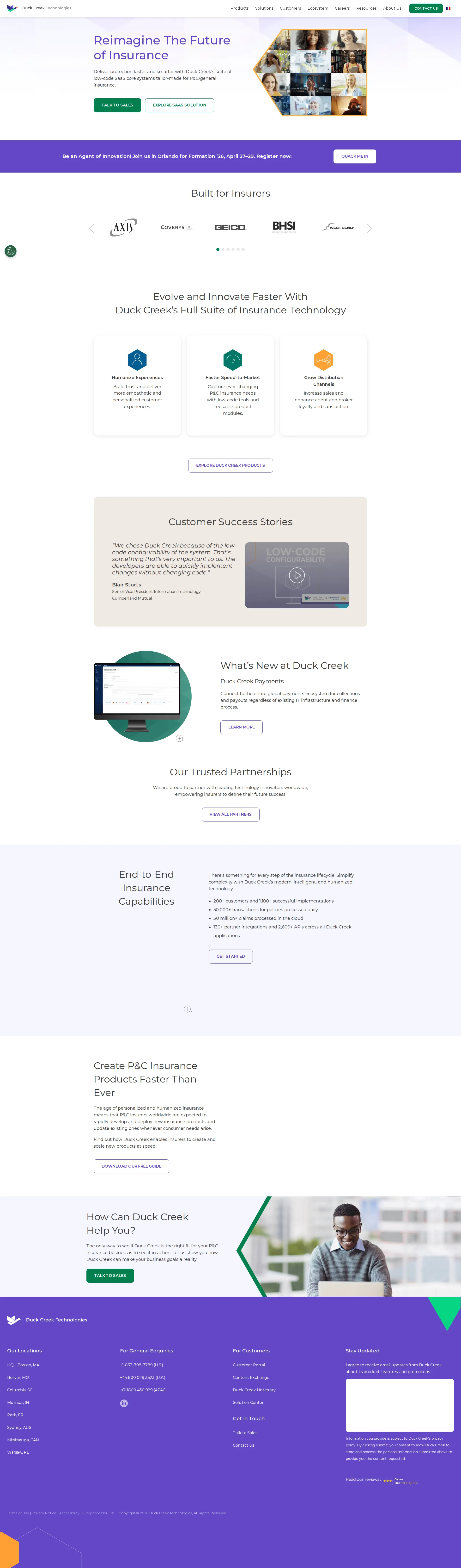 Duck Creek OnDemand pricing page screenshot