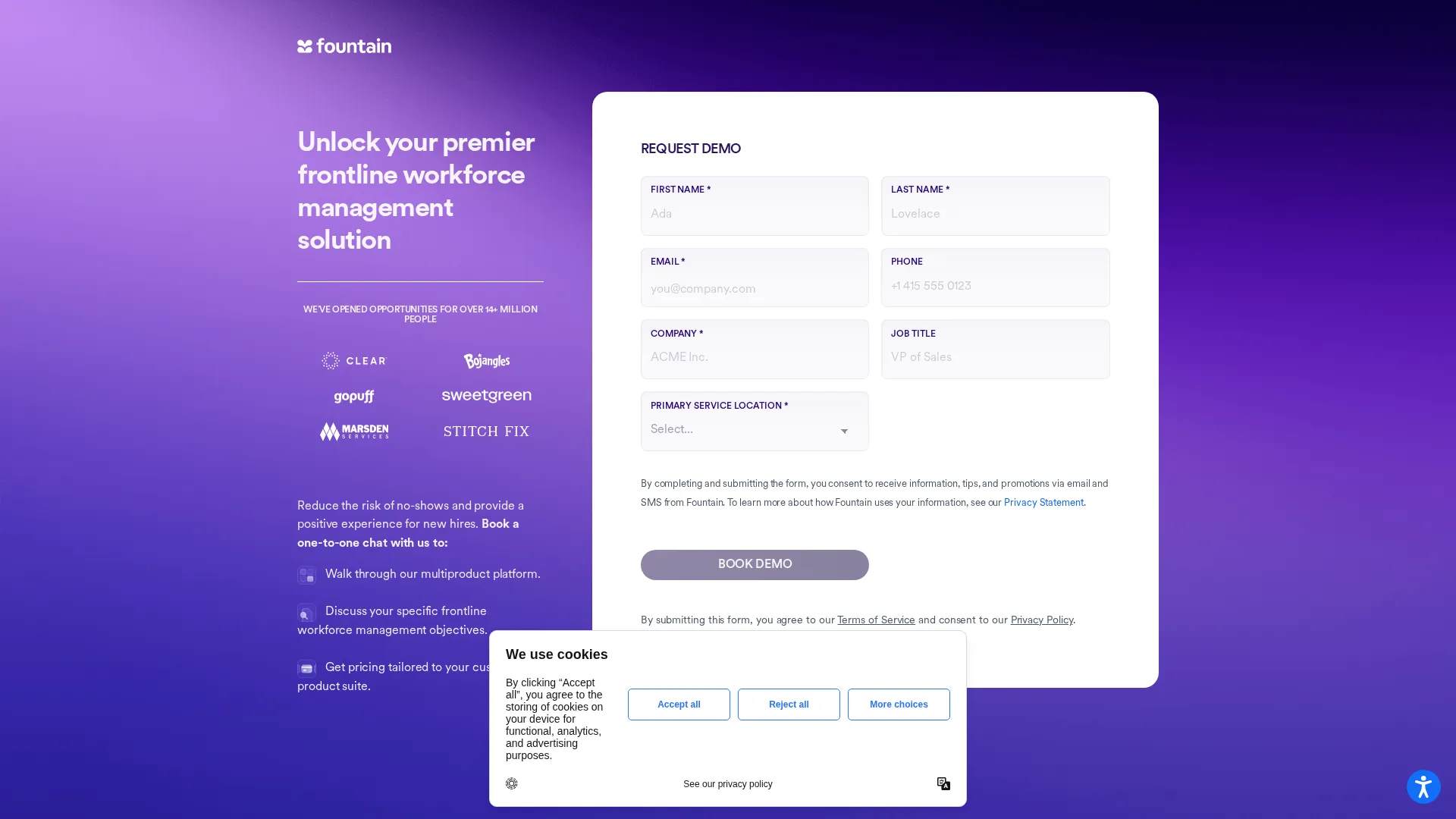 Fountain pricing page screenshot