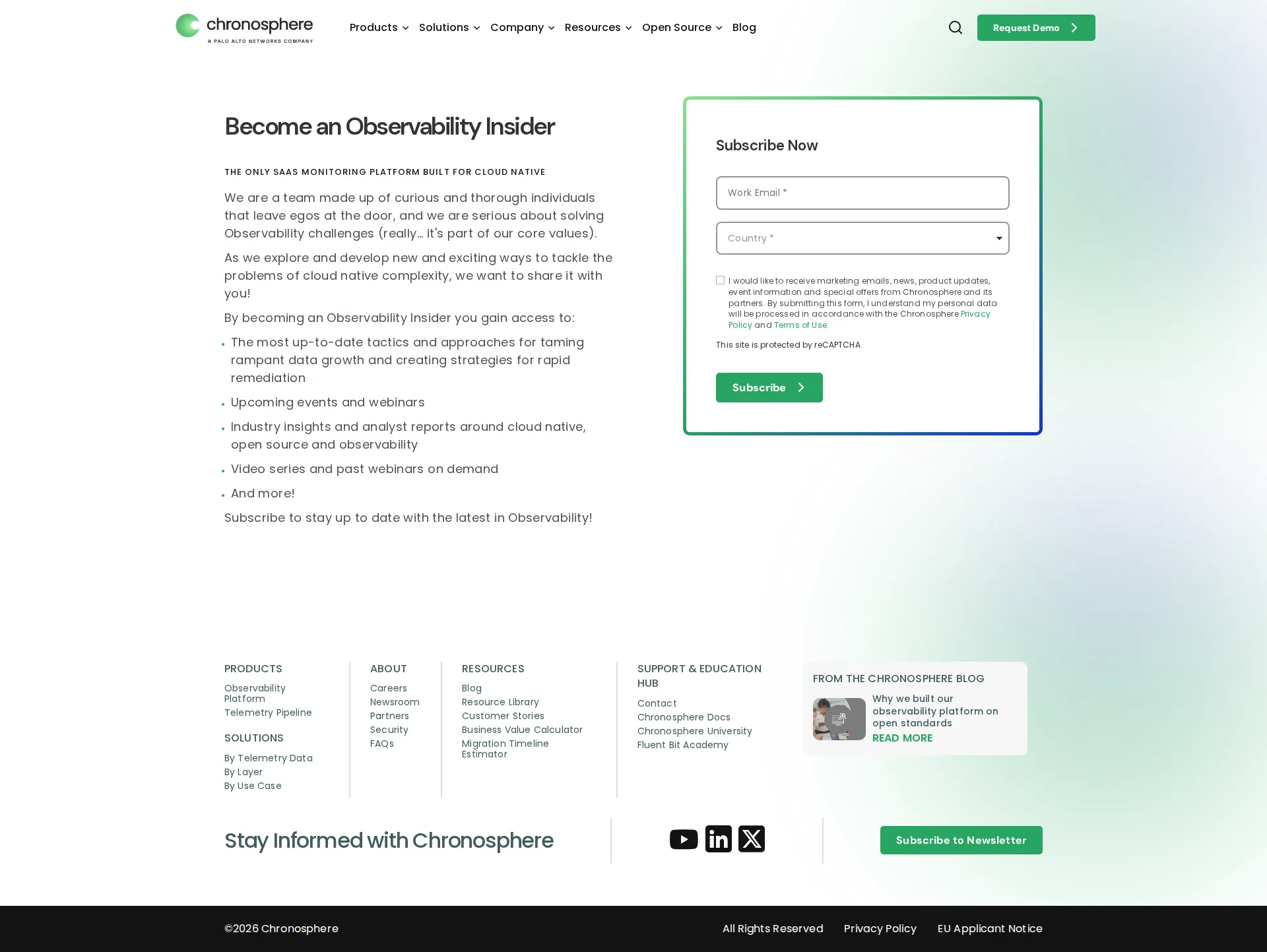 Chronosphere pricing page screenshot