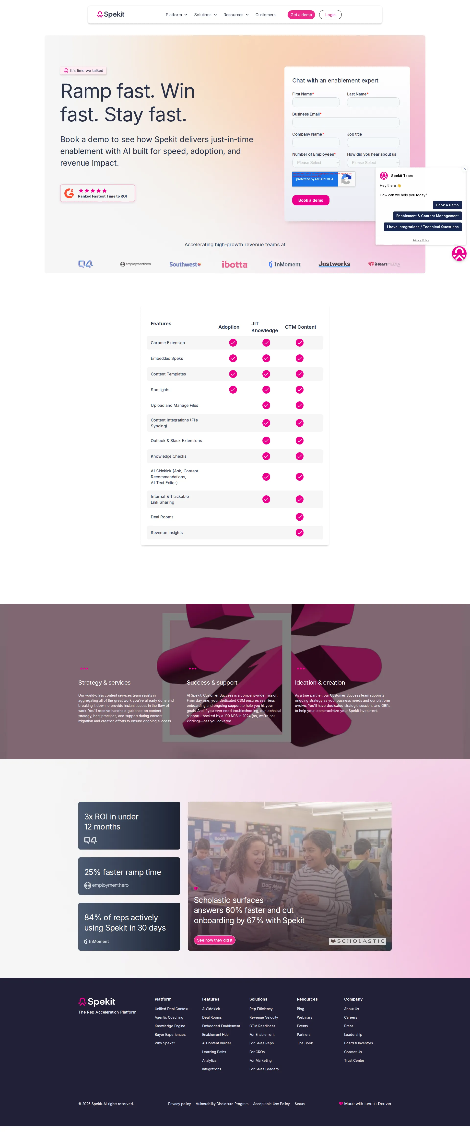 Spekit pricing page screenshot