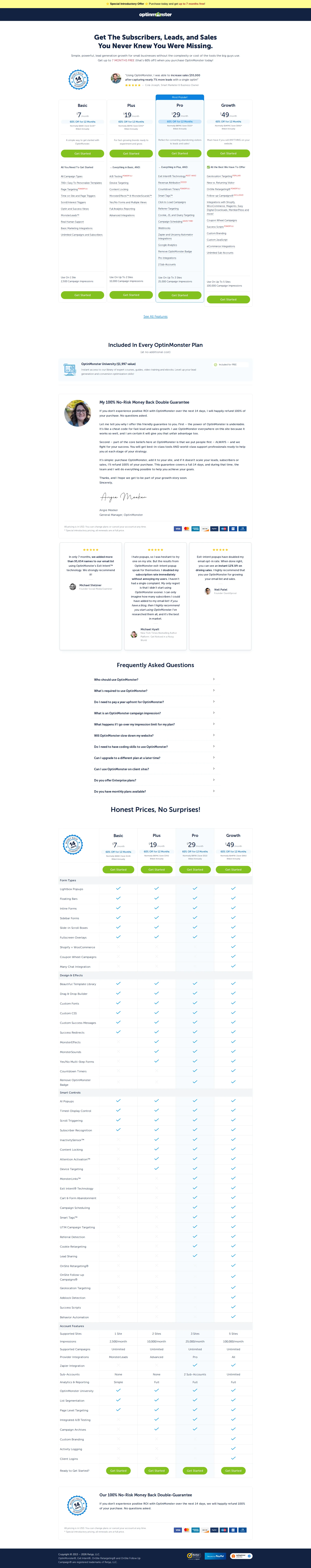 OptinMonster pricing page screenshot