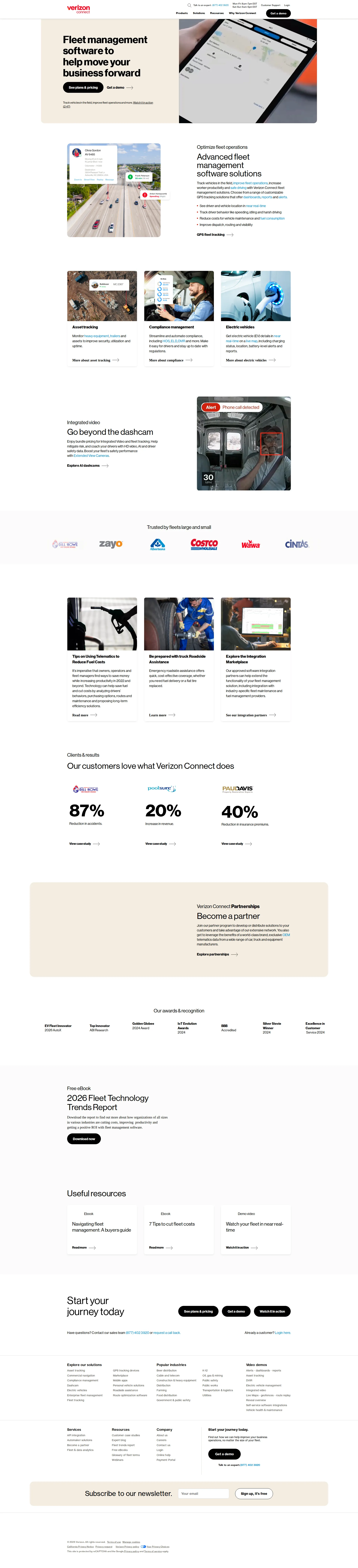 Verizon Connect pricing page screenshot