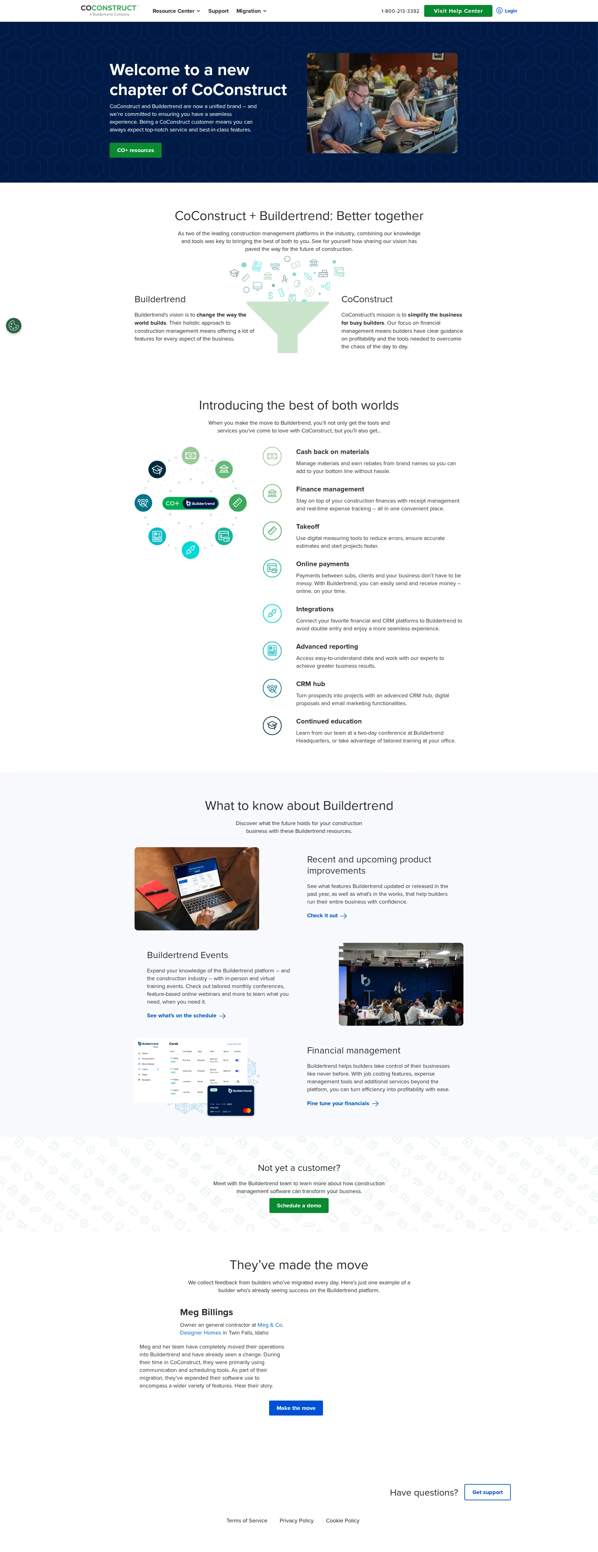 CoConstruct pricing page screenshot