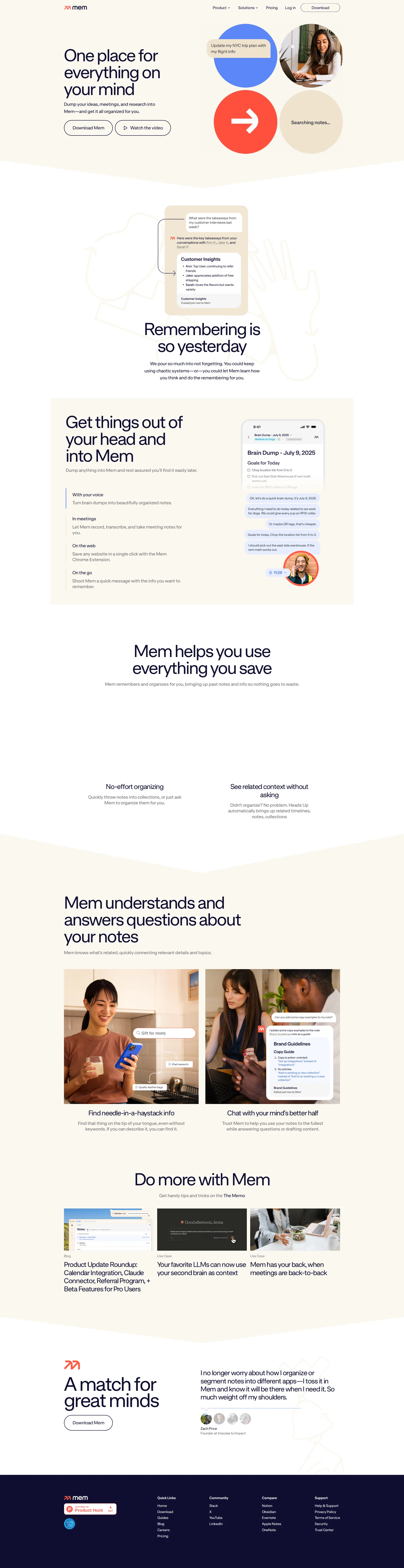 Mem AI pricing page screenshot
