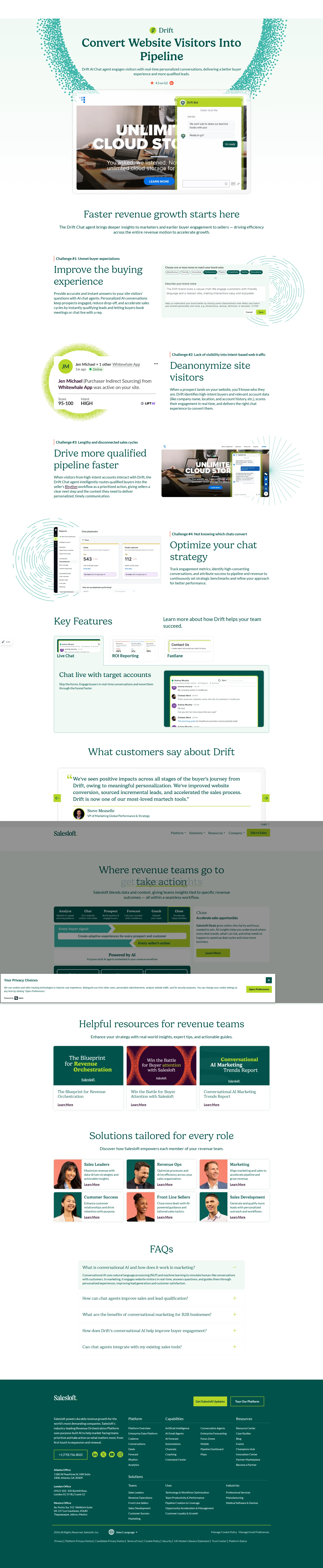 Drift pricing page screenshot